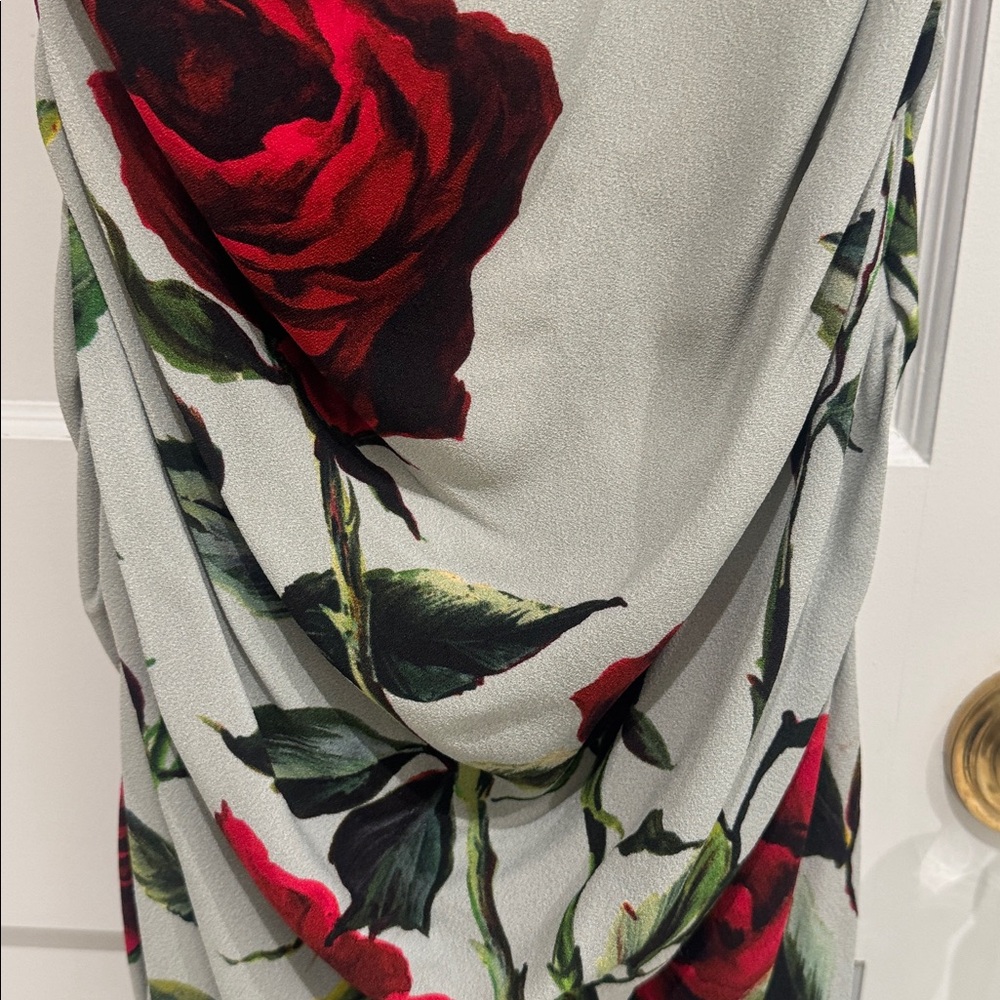Dolce & Gabbana Floral-Print Ruched Midi Dress size 42 M US size 6 - Picture 9 of 16